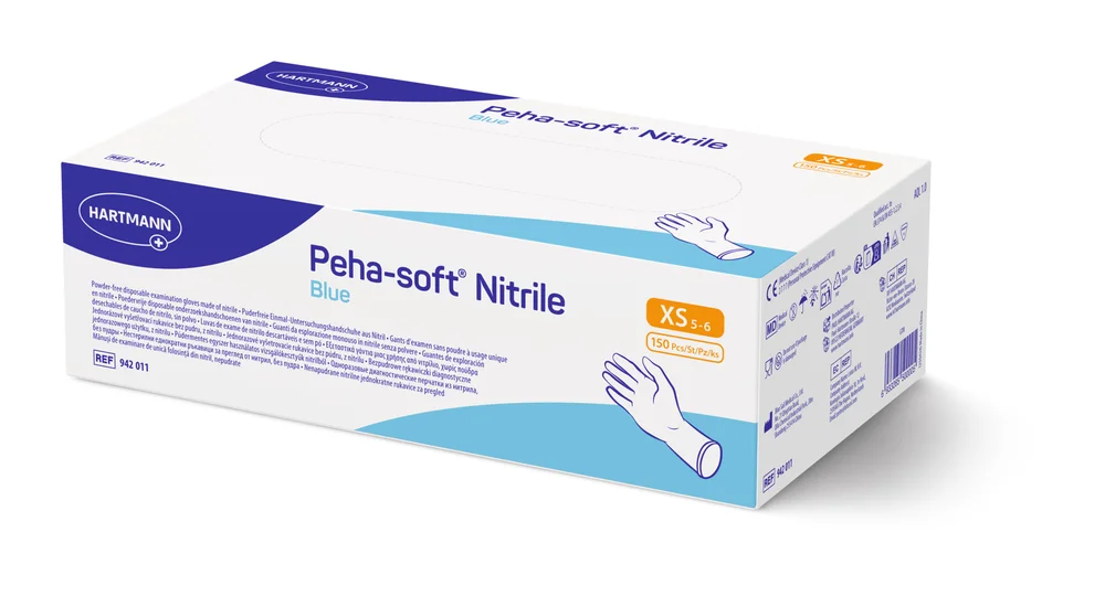 Peha-soft Nitrile Blue: Verpackung der Nitrilhandschuhe